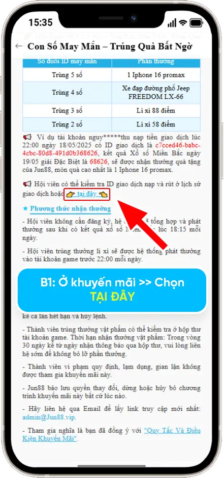 Bước 1: Tại Trang chủ » chọn Khuyến mãi » tại mục Bùng Nổ » chọn Mã: IDMAYMAN » chọn "Tại Đây"